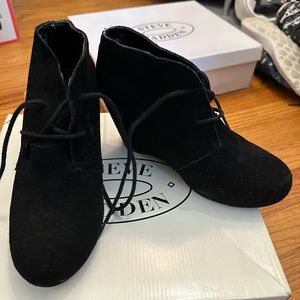 Black Lace Up Wedges Size 7